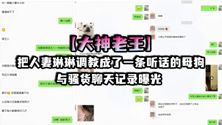 大神老王把人妻琳琳调教成了一条听话的母狗与骚货聊天.记录曝光琳琳称自己的老公是绿王八早泄3分钟不想给老公操